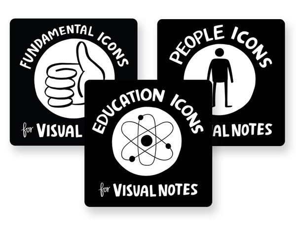 Bundle of Fundamentals, Education and People - Icon Packs #1-3